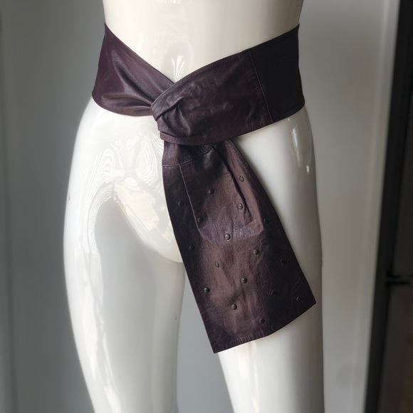 Vintage Leather Sash Belt - Picture 2 of 12